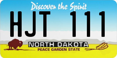 ND license plate HJT111