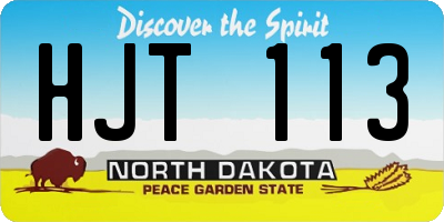 ND license plate HJT113