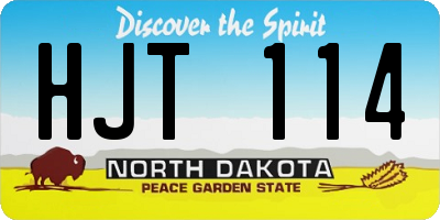 ND license plate HJT114