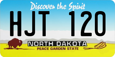 ND license plate HJT120