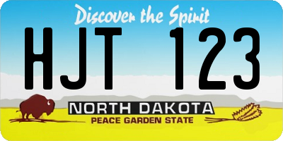 ND license plate HJT123