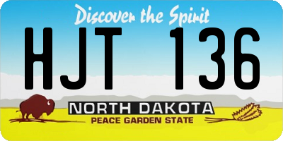 ND license plate HJT136