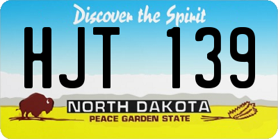 ND license plate HJT139
