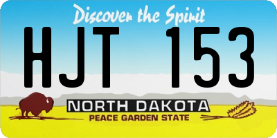 ND license plate HJT153