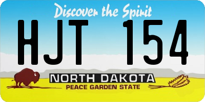 ND license plate HJT154
