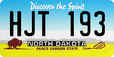 ND license plate HJT193