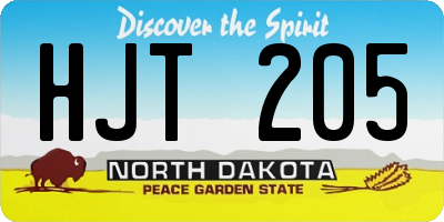 ND license plate HJT205