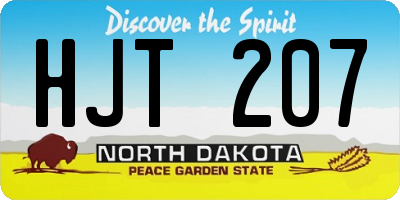 ND license plate HJT207