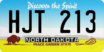 ND license plate HJT213