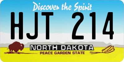 ND license plate HJT214