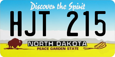 ND license plate HJT215