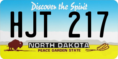 ND license plate HJT217