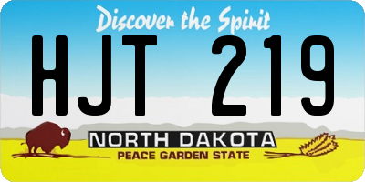 ND license plate HJT219