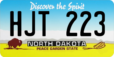 ND license plate HJT223