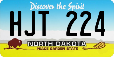 ND license plate HJT224