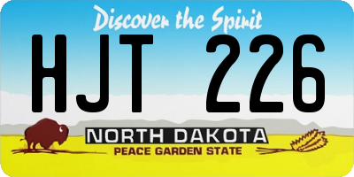 ND license plate HJT226