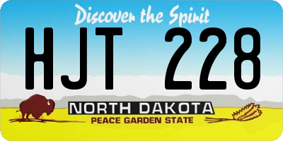 ND license plate HJT228