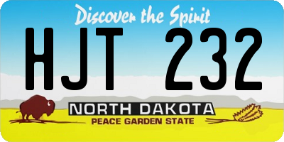 ND license plate HJT232