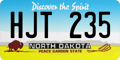 ND license plate HJT235