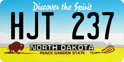 ND license plate HJT237