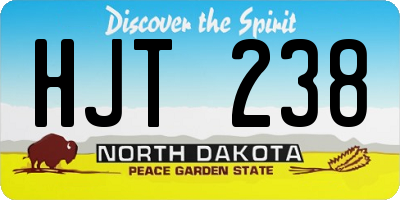 ND license plate HJT238