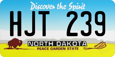 ND license plate HJT239