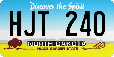 ND license plate HJT240