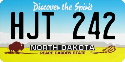 ND license plate HJT242