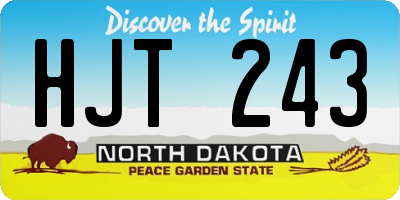 ND license plate HJT243