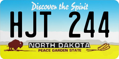 ND license plate HJT244