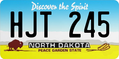 ND license plate HJT245