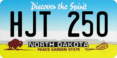 ND license plate HJT250