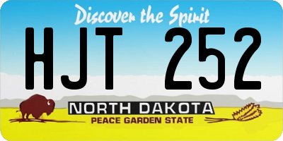 ND license plate HJT252