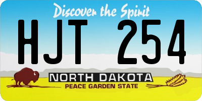 ND license plate HJT254