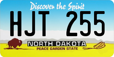 ND license plate HJT255