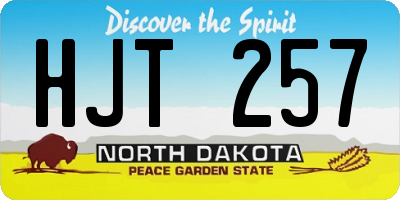 ND license plate HJT257