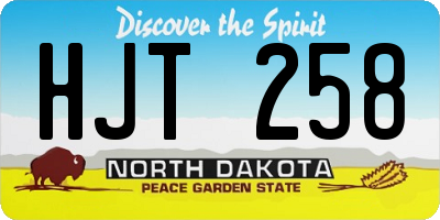 ND license plate HJT258