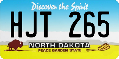 ND license plate HJT265