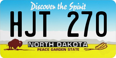 ND license plate HJT270