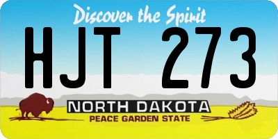 ND license plate HJT273