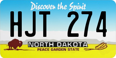 ND license plate HJT274