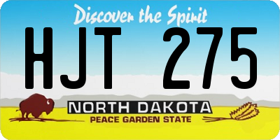 ND license plate HJT275