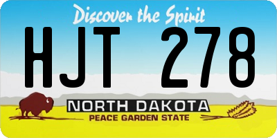 ND license plate HJT278