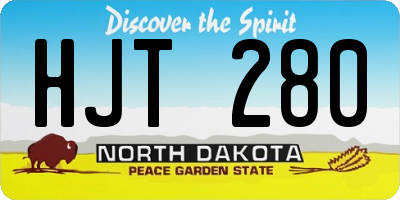 ND license plate HJT280