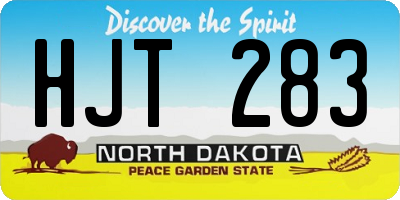 ND license plate HJT283