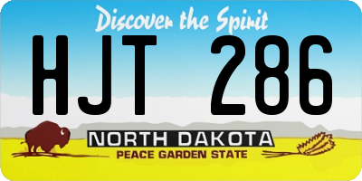 ND license plate HJT286