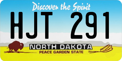 ND license plate HJT291