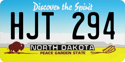 ND license plate HJT294