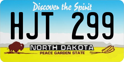 ND license plate HJT299