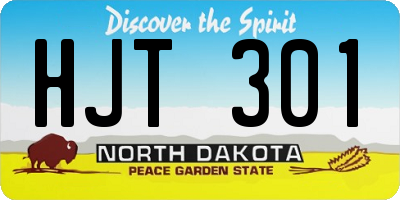 ND license plate HJT301